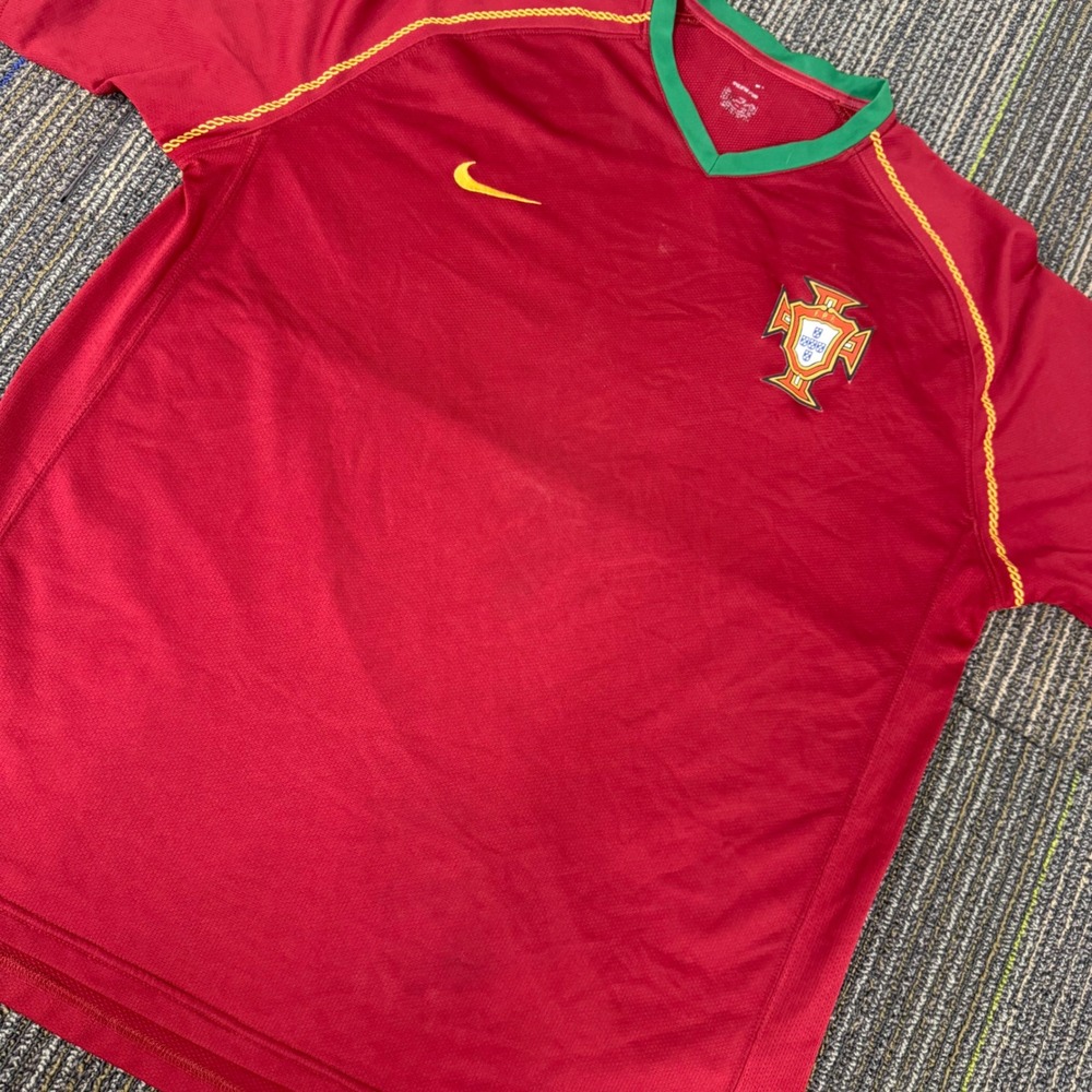 Nike Portugal Soccer Jersey Mens Large Red Excellent Sphere Dry FPF Football